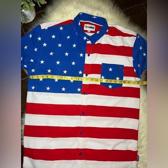 Tipsy Elves American flag button down sz XL - Picture 11 of 12